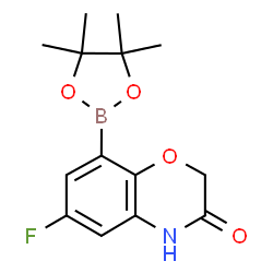 ChemSpider 2D Image | 6-Fluoro-8-(4,4,5,5-tetramethyl-1,3,2-dioxaborolan-2-yl)-2H-1,4-benzoxazin-3(4H)-one | C14H17BFNO4