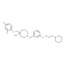 ChemSpider 2D Image | 4-[(2,4-Dimethylphenoxy)methyl]-1-{3-[3-(1-piperidinyl)propoxy]benzyl}-4-azepanol | C30H44N2O3