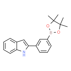 ChemSpider 2D Image | 2-[3-(4,4,5,5-Tetramethyl-1,3,2-dioxaborolan-2-yl)phenyl]-1H-indole | C20H22BNO2