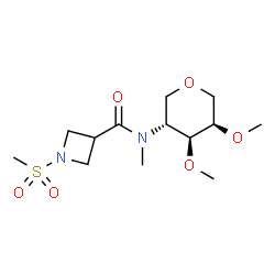 ChemSpider 2D Image | 1,5-Anhydro-2-deoxy-3,4-di-O-methyl-2-(methyl{[1-(methylsulfonyl)-3-azetidinyl]carbonyl}amino)-D-arabinitol | C13H24N2O6S