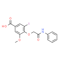 ChemSpider 2D Image | 4-(2-Anilino-2-oxoethoxy)-3-iodo-5-methoxybenzoic acid | C16H14INO5