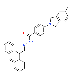 ChemSpider 2D Image | N'-[(E)-9-Anthrylmethylene]-4-(5,6-dimethyl-1,3-dihydro-2H-isoindol-2-yl)benzohydrazide | C32H27N3O