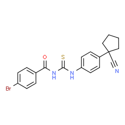 ChemSpider 2D Image | 4-Bromo-N-{[4-(1-cyanocyclopentyl)phenyl]carbamothioyl}benzamide | C20H18BrN3OS
