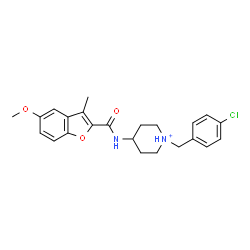 ChemSpider 2D Image | 1-(4-Chlorobenzyl)-4-{[(5-methoxy-3-methyl-1-benzofuran-2-yl)carbonyl]amino}piperidinium | C23H26ClN2O3