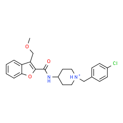 ChemSpider 2D Image | 1-(4-Chlorobenzyl)-4-({[3-(methoxymethyl)-1-benzofuran-2-yl]carbonyl}amino)piperidinium | C23H26ClN2O3