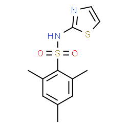 ChemSpider 2D Image | 2,4,6-Trimethyl-N-(1,3-thiazol-2-yl)benzenesulfonamide | C12H14N2O2S2