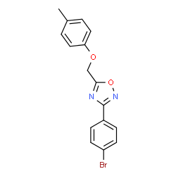 ChemSpider 2D Image | 3-(4-Bromo-phenyl)-5-p-tolyloxymethyl-[1,2,4]oxadiazole | C16H13BrN2O2