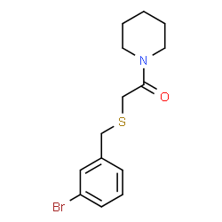 ChemSpider 2D Image | 2-[(3-Bromobenzyl)sulfanyl]-1-(1-piperidinyl)ethanone | C14H18BrNOS