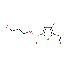 ChemSpider 2D Image | 3-Hydroxypropyl hydrogen (5-formyl-4-methyl-2-thienyl)boronate | C9H13BO4S