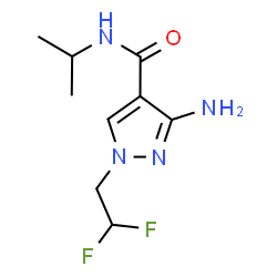 ChemSpider 2D Image | 3-Amino-1-(2,2-difluoroethyl)-N-isopropyl-1H-pyrazole-4-carboxamide | C9H14F2N4O