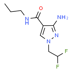 ChemSpider 2D Image | 3-Amino-1-(2,2-difluoroethyl)-N-propyl-1H-pyrazole-4-carboxamide | C9H14F2N4O
