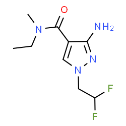 ChemSpider 2D Image | 3-Amino-1-(2,2-difluoroethyl)-N-ethyl-N-methyl-1H-pyrazole-4-carboxamide | C9H14F2N4O