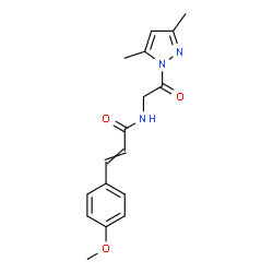 ChemSpider 2D Image | N-[2-(3,5-Dimethyl-1H-pyrazol-1-yl)-2-oxoethyl]-3-(4-methoxyphenyl)acrylamide | C17H19N3O3