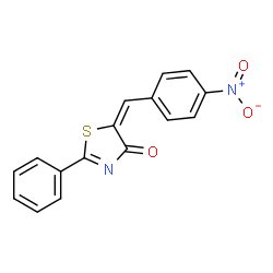 ChemSpider 2D Image | (5E)-5-(4-Nitrobenzylidene)-2-phenyl-1,3-thiazol-4(5H)-one | C16H10N2O3S