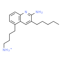 ChemSpider 2D Image | 4-(2-Amino-3-pentyl-5-quinolinyl)-1-butanaminium | C18H28N3