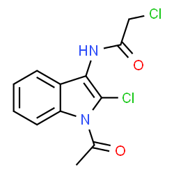 ChemSpider 2D Image | N-(1-acetyl-2-chloro-3-indolyl)-2-chloroacetamide | C12H10Cl2N2O2