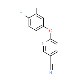 ChemSpider 2D Image | 6-(4-Chloro-3-fluorophenoxy)nicotinonitrile | C12H6ClFN2O