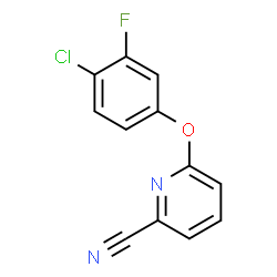 ChemSpider 2D Image | 6-(4-Chloro-3-fluorophenoxy)-2-pyridinecarbonitrile | C12H6ClFN2O