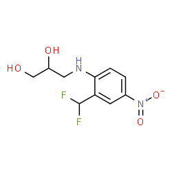 ChemSpider 2D Image | 3-{[2-(Difluoromethyl)-4-nitrophenyl]amino}-1,2-propanediol | C10H12F2N2O4