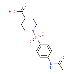 ChemSpider 2D Image | 1-((4-acetamidophenyl)sulfonyl)piperidine-4-carboxylic acid | C14H18N2O5S
