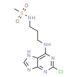 ChemSpider 2D Image | N-{3-[(2-Chloro-7H-purin-6-yl)amino]propyl}methanesulfonamide | C9H13ClN6O2S