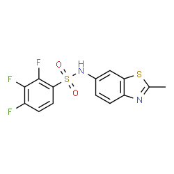 ChemSpider 2D Image | 2,3,4-Trifluoro-N-(2-methyl-1,3-benzothiazol-6-yl)benzenesulfonamide | C14H9F3N2O2S2