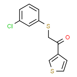ChemSpider 2D Image | 2-[(3-Chlorophenyl)sulfanyl]-1-(3-thienyl)ethanone | C12H9ClOS2