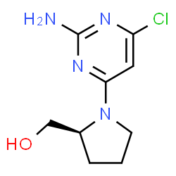 ChemSpider 2D Image | [(2S)-1-(2-Amino-6-chloro-4-pyrimidinyl)-2-pyrrolidinyl]methanol | C9H13ClN4O