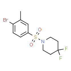 ChemSpider 2D Image | 1-[(4-Bromo-3-methylphenyl)sulfonyl]-4,4-difluoropiperidine | C12H14BrF2NO2S