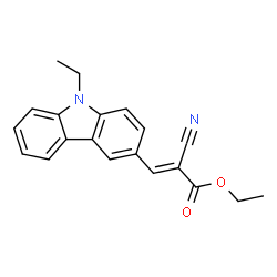ChemSpider 2D Image | Ethyl (2E)-2-cyano-3-(9-ethyl-9H-carbazol-3-yl)acrylate | C20H18N2O2