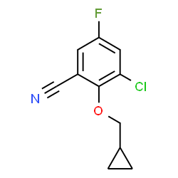 ChemSpider 2D Image | 3-Chloro-2-(cyclopropylmethoxy)-5-fluorobenzonitrile | C11H9ClFNO