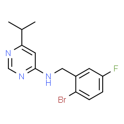 ChemSpider 2D Image | N-(2-Bromo-5-fluorobenzyl)-6-isopropyl-4-pyrimidinamine | C14H15BrFN3
