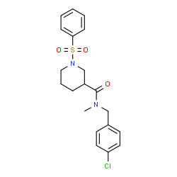 ChemSpider 2D Image | N-(4-Chlorobenzyl)-N-methyl-1-(phenylsulfonyl)-3-piperidinecarboxamide | C20H23ClN2O3S