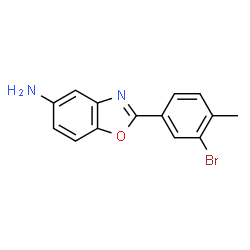 ChemSpider 2D Image | 2-(3-Bromo-4-methylphenyl)-1,3-benzoxazol-5-amine | C14H11BrN2O