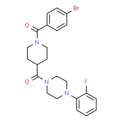 ChemSpider 2D Image | [1-(4-Bromobenzoyl)-4-piperidinyl][4-(2-fluorophenyl)-1-piperazinyl]methanone | C23H25BrFN3O2