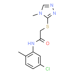 ChemSpider 2D Image | N-(5-Chloro-2-methylphenyl)-2-[(4-methyl-4H-1,2,4-triazol-3-yl)sulfanyl]acetamide | C12H13ClN4OS