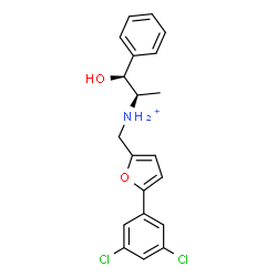 ChemSpider 2D Image | (1S,2R)-N-{[5-(3,5-Dichlorophenyl)-2-furyl]methyl}-1-hydroxy-1-phenyl-2-propanaminium | C20H20Cl2NO2