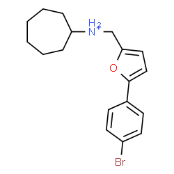 ChemSpider 2D Image | N-{[5-(4-Bromophenyl)-2-furyl]methyl}cycloheptanaminium | C18H23BrNO