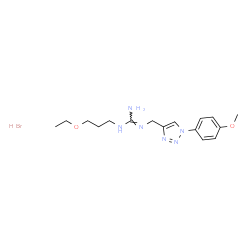 ChemSpider 2D Image | 1-(3-Ethoxypropyl)-2-{[1-(4-methoxyphenyl)-1H-1,2,3-triazol-4-yl]methyl}guanidine hydrobromide (1:1) | C16H25BrN6O2