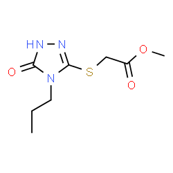 ChemSpider 2D Image | Methyl [(5-oxo-4-propyl-4,5-dihydro-1H-1,2,4-triazol-3-yl)sulfanyl]acetate | C8H13N3O3S