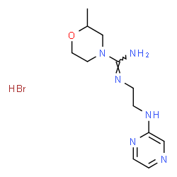 ChemSpider 2D Image | 2-Methyl-N'-[2-(2-pyrazinylamino)ethyl]-4-morpholinecarboximidamide hydrobromide (1:1) | C12H21BrN6O
