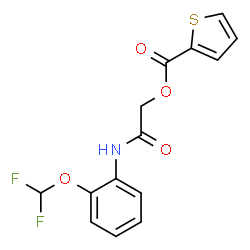 ChemSpider 2D Image | 2-{[2-(Difluoromethoxy)phenyl]amino}-2-oxoethyl 2-thiophenecarboxylate | C14H11F2NO4S