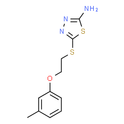 ChemSpider 2D Image | 5-{[2-(3-Methylphenoxy)ethyl]sulfanyl}-1,3,4-thiadiazol-2-amine | C11H13N3OS2