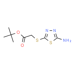 ChemSpider 2D Image | 2-Methyl-2-propanyl [(5-amino-1,3,4-thiadiazol-2-yl)sulfanyl]acetate | C8H13N3O2S2