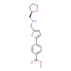 ChemSpider 2D Image | Methyl 4-[5-({[(2R)-tetrahydro-2-furanylmethyl]amino}methyl)-2-furyl]benzoate | C18H21NO4