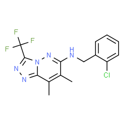ChemSpider 2D Image | N-(2-Chlorobenzyl)-7,8-dimethyl-3-(trifluoromethyl)[1,2,4]triazolo[4,3-b]pyridazin-6-amine | C15H13ClF3N5