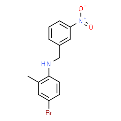 ChemSpider 2D Image | 4-Bromo-2-methyl-N-(3-nitrobenzyl)aniline | C14H13BrN2O2