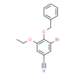 ChemSpider 2D Image | 4-Benzyloxy-3-bromo-5-ethoxy-benzonitrile | C16H14BrNO2