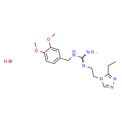 ChemSpider 2D Image | 1-(3,4-Dimethoxybenzyl)-2-[2-(3-ethyl-4H-1,2,4-triazol-4-yl)ethyl]guanidine hydrobromide (1:1) | C16H25BrN6O2