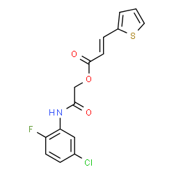 ChemSpider 2D Image | 2-[(5-Chloro-2-fluorophenyl)amino]-2-oxoethyl (2E)-3-(2-thienyl)acrylate | C15H11ClFNO3S